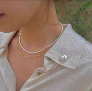 [A Must Have] Natural Freshwater Brooch Pin 9-10mm Button Shape Real Pearl Pin