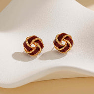 Weihnachten & Neujahr Must Have Ohrringe Vintage Stil Rote Ohrstecker Silber Pin