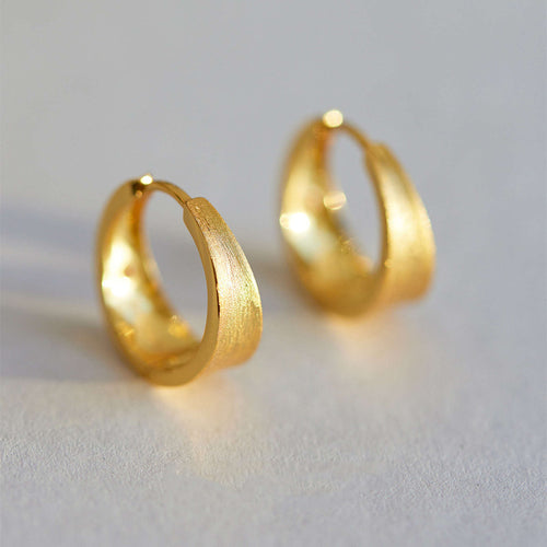 Designed Hoop Earrings 18K Gold Plated Petite Hoop Earrings Clip & S925 Silver Pin