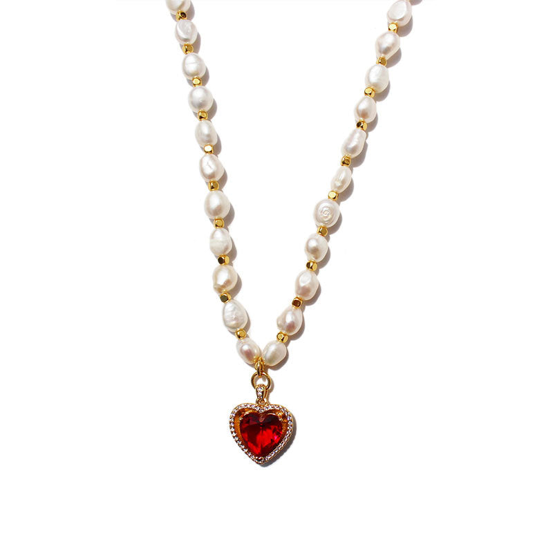 11001IST Heart Pearl Necklace - Imono Jewelry Philippines