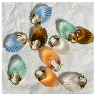 The Vintage Leaf Earrings Drop 18K Gold Plated Resin Earrings with S925 Silver Pin