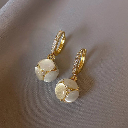 Light Luxury Opal Earrings Crystal Dangle Earrings