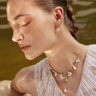Good Luck Necklace Freshwater Pearl Necklace Gold Bead Chain 45cm