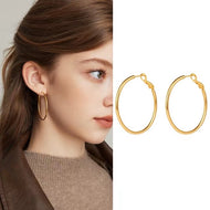 [Clearance] Super Large 5cm Hoop Earrings Classic Gold and Silver Hoop with Silver Pin