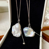 Super Big AAA Freshwater Baroque Pearl Necklace Chain 78cm Long Real Pearl Chain for Dress and Sweater (13-18mm Pearl)