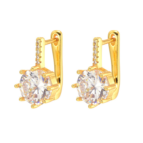 Super Big Crystal Drop Earrings Gold And Silver Bling Zircon Elegant Earrings With S925 Sterling Silver Pin