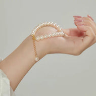 Freshwater Cultured Pearl Bracelet Elegant Real Pearl Bracelet 14K Gold Size Adjustable