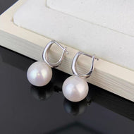 AAAA High Luster Real Pearl Solid Silver Earrings 10MM Freshwater Pearl Drop Earrings