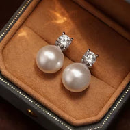 Diana pearl earrings with diamond