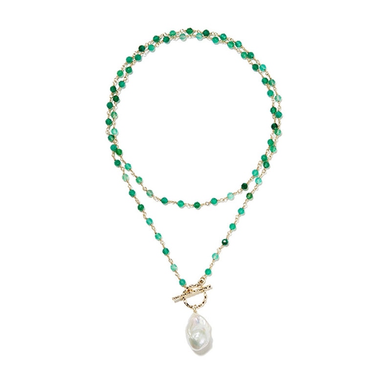 Luxury Sweater Chain with AAA Real Baroque Pearl Pendant 92cm Natural ...