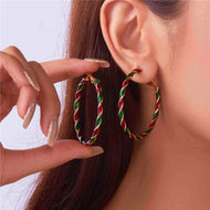 Christmas Earrings with Silver Pin Speical Xmas Hoop Earrings Snowman Earrings