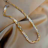 Multicolor Snake Chain Herringbone Multicolor Snake Chain Herringbone Necklace Minimalist Twisted Snake Necklace