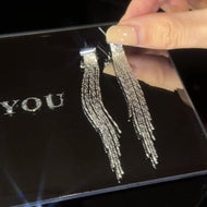 Boucles d'oreilles à pampilles en argent Boucles d'oreilles longues pendantes avec épingle en argent S925