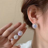 Opal Moonstone Earring Studs Shell Pearl Studs with S925 Silver Pin 8 to 14mm