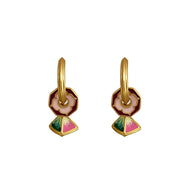 Boucles d'oreilles pendantes colorées conçues par des artistes en or Goop avec une broche en argent S925