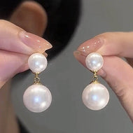 奥特莱斯专柜撤柜限时折扣清仓小香风复古珍珠耳钉s925纯银耳环