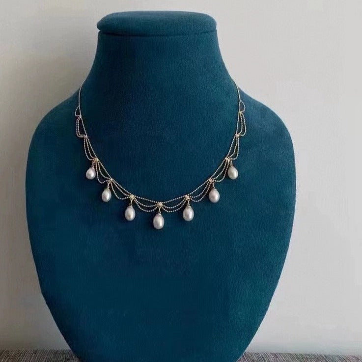 Super Beautiful AAA Freshwater Pearl Pendant | Multi Strand Pearl Pendant Necklace | Pearl Pendant in 18K Gold Plated