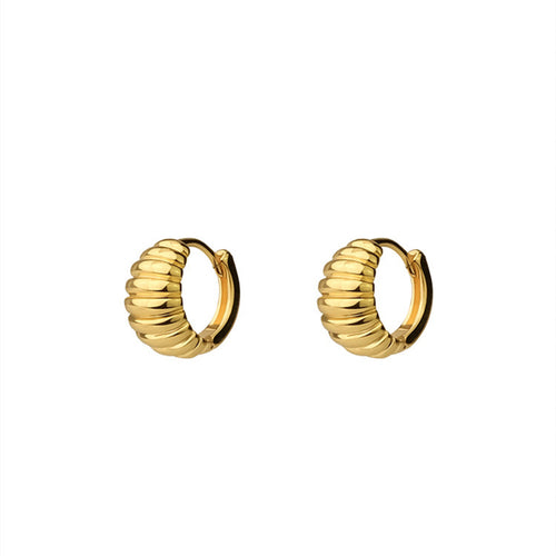 Petite Hoop Earrings Gold Croissant Hoop Earrings with S925 Silver Pin