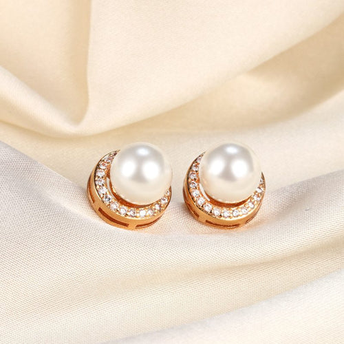 Elegant Pearl Diamond Studs