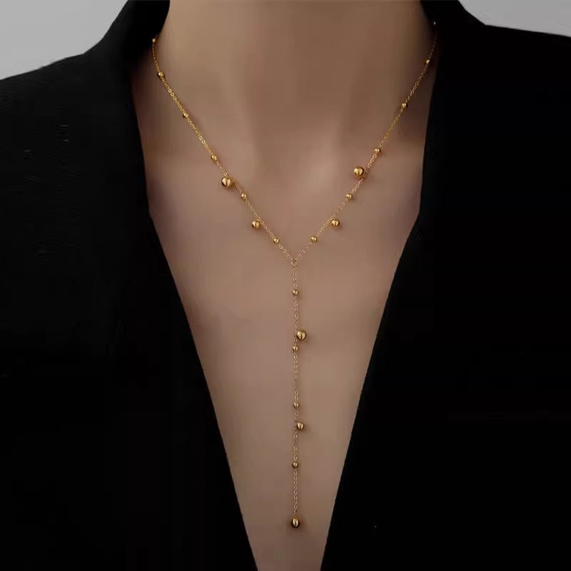 Real 18K Solid Gold Chain - 1.2mm Diamond-Cut Bead Chain – peardedesign.com