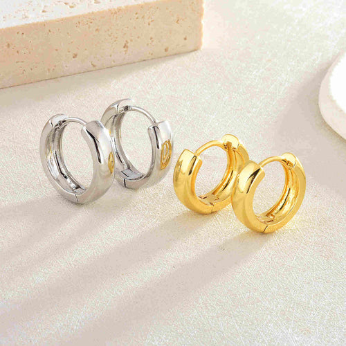 Boutique Brass Hoop Earrings Gold and Silver Hoop Earring for Men and Women with S925 Silver