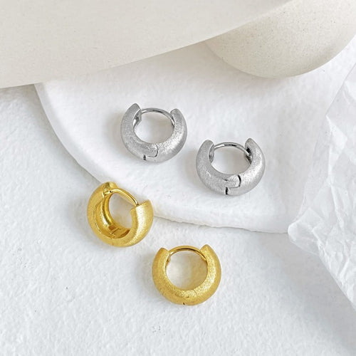Boutique Messing Creolen Matt Gold Creolen und Silber Creolen Ohrstecker