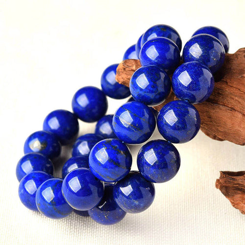 12MM Lapislazuli-Armband | Blaue Perlenarmbänder | Elastisches Seilarmband