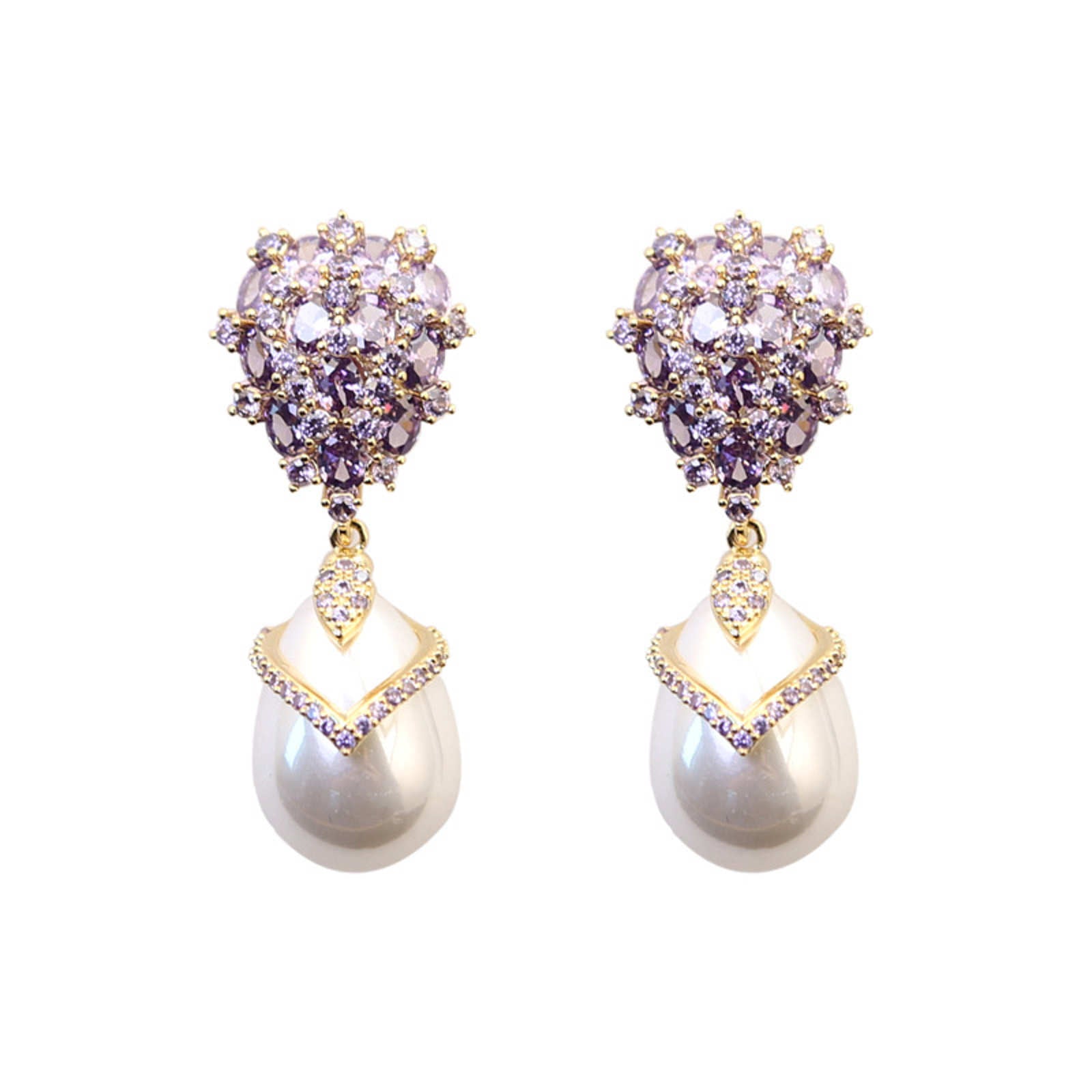 Boucles D'oreilles femme Pendantes goutte Argent Tibétain Perles Pierre violette Boucles D'oreilles femme Pendantes goutte Argent Tibétain Perles Pierre violette