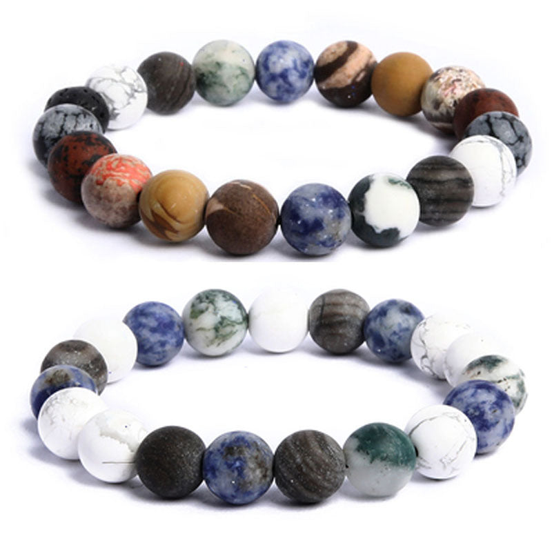 Elastic Planet Bracelet, Men Bead Bracelet