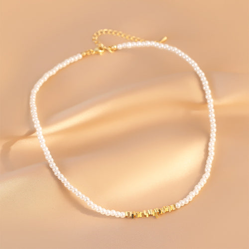 Small Baroque Pearl Necklace | Real Pearl Necklace | Gold and Pearl Necklace for Women (4-5mm)