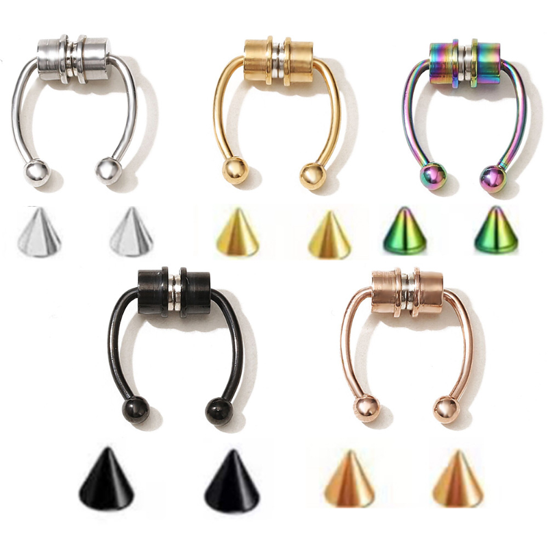 QWALIT Fake Nose Ring Fake Septum Fake Nose Rings for Women Fake Nose  Piercing Fake Septum