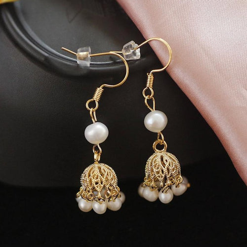 Freshwater Cultured Pearl Wind Chime Drop Earrings in 14K Gold Over Sterling Silver（4-5mm）
