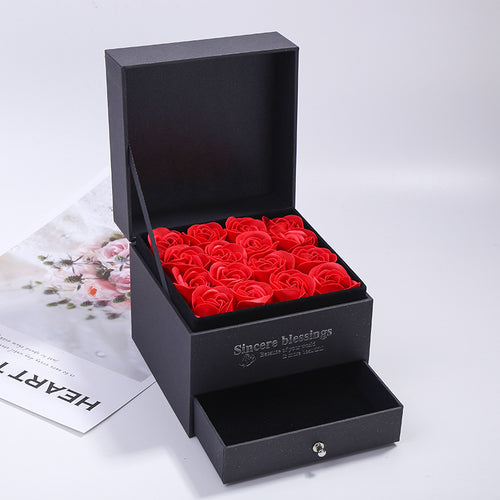 Exquisite Valentine's Day Rose Box Fashion Drawer Jewelry Storage