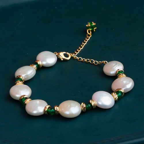 Baroque Freshwater Pearl French Style Bracelets Handmade 14K Gold Jewelry
