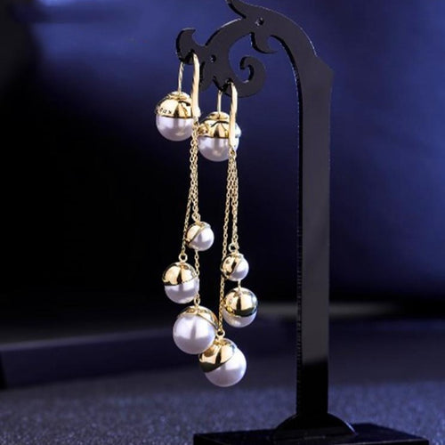 18K Gold Pearl Earrings Handmade Jewelry
