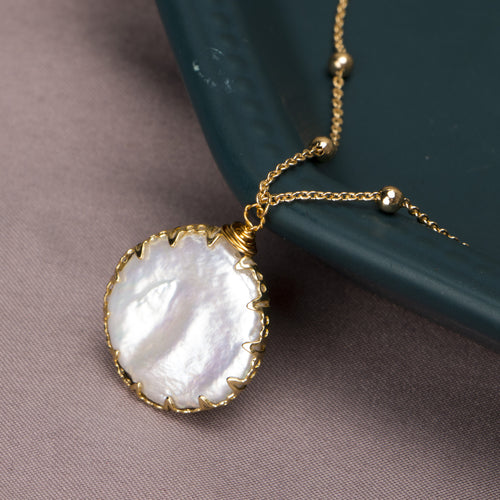 Baroque Pearl Pendant Necklace Gold | Teardrop Dainty Freshwater Pearl Necklace Designs- Huge Tomato Jewelry