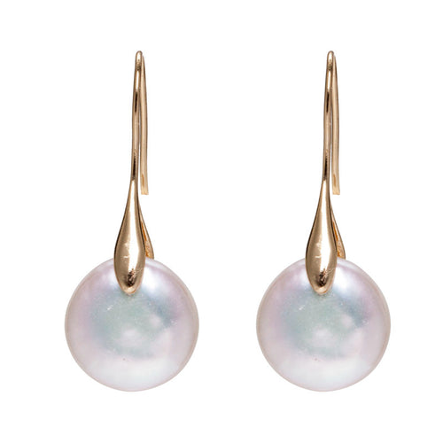 Baroque Pearl Earrings|14K Gold AAAA Quality White Real Pearl Drop Earrings | June Birthstone Wedding Earrings Dainty Jewelry