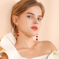 Boucles d'oreilles pendantes en perles rondes pour femmes en or 14 carats sur argent sterling (10 mm) 