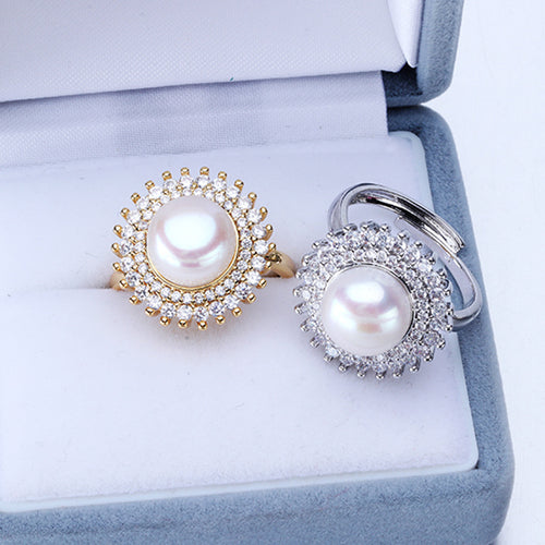 Baroque Freshwater Pearl 14KGold Adjustable Size Rings Handmade