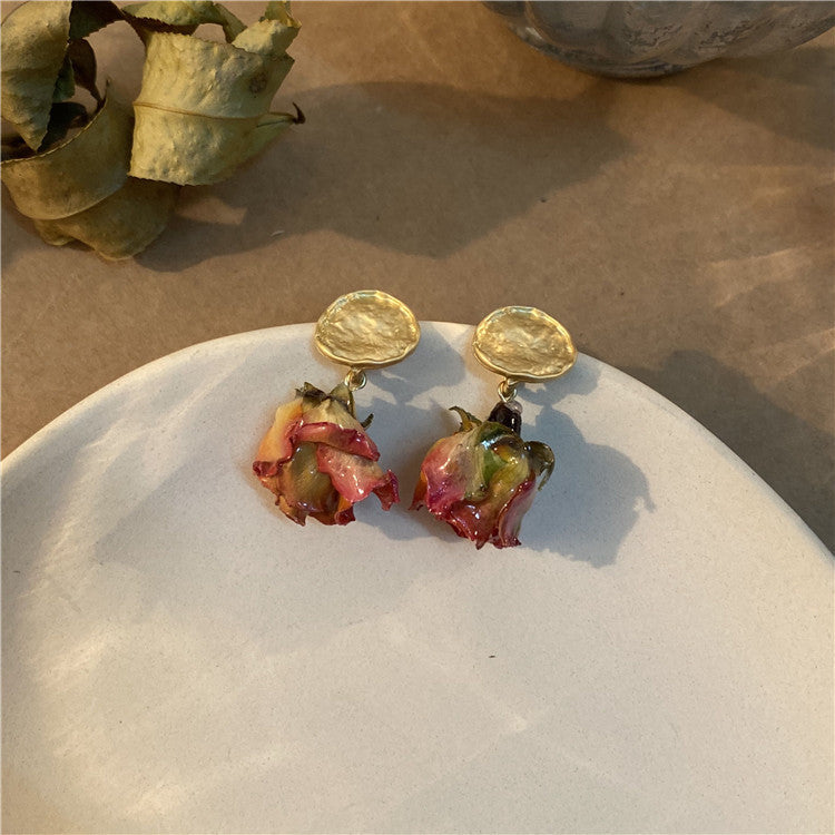 Mini Acrylic Preserved Flower Dried Rose Ring Earrings Box (White) :  Amazon.in: Jewellery