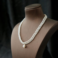 Collier multi-rangs de perles de culture d'eau douce de luxe en or 14 carats sur argent sterling 40 cm