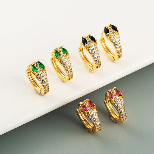 14K Gold Snake Earrings Handmade Jewelry