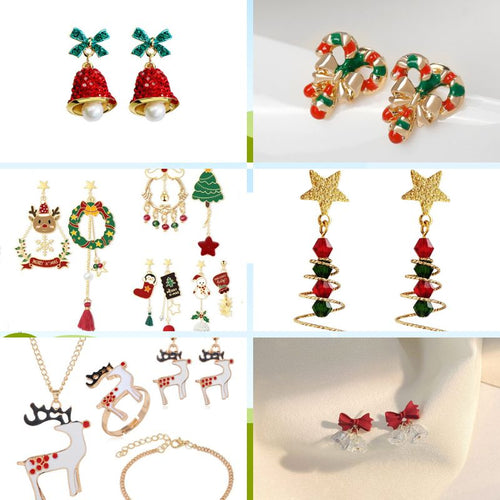 Random Christmas Jewelry Mystery Box | Each Box Includs Earrings, bracelets or Brooches