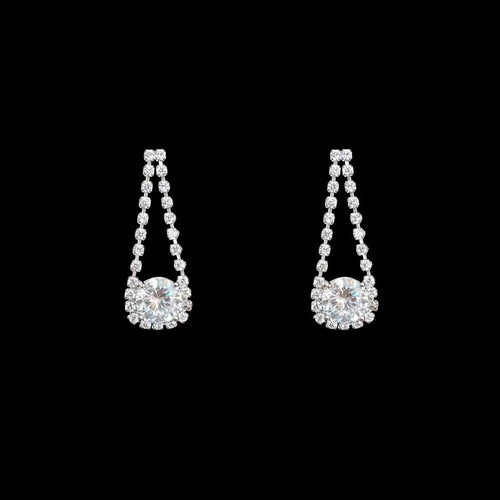 Rhinestone Dangle Earrings | Dangle Diamond Earrings with Sterling Silver Pins