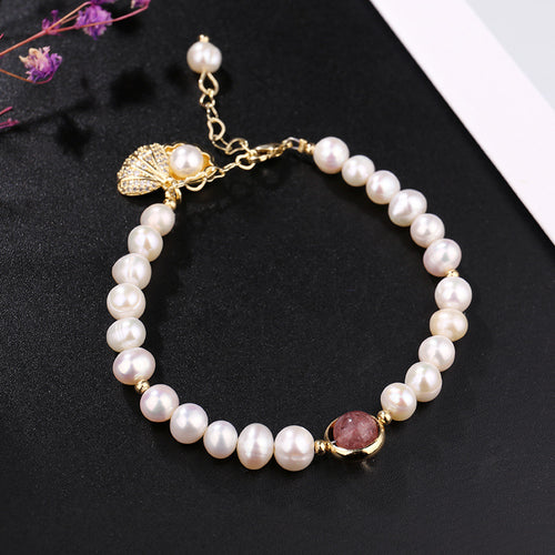Baroque Freshwater Pearl Champagne Bracelets Handmade Jewelry
