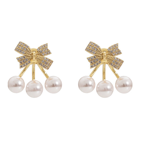 Cherry pearl drop earrings pearl earring jackets cherry pearl stud earrings