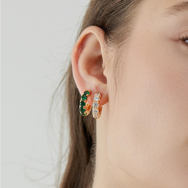 Crystal Clip on Hoop Earrings | Non Pierced Earrings | Clip on Earring –  Huge Tomato