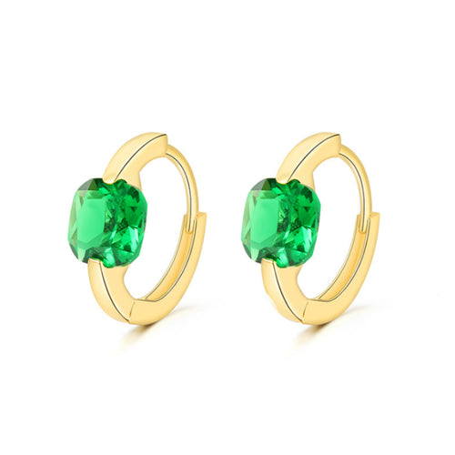 18K Gold Green Moonstone Earrings Handmade Jewelry