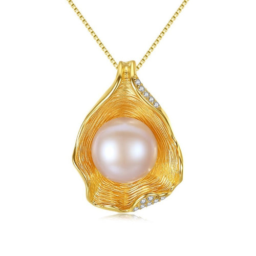 Baroque Freshwater Pearl Fashion style Necklace Handmade JewelryPearl Pendant Necklace Gold | Teardrop Dainty Freshwater Pearl Necklace | Pearl Diamond Necklace Designs