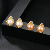 white and pink real peal earrings | freshwater pearl earrings